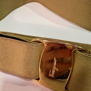 Ferragamo Waist Belt in chartreuse with Gold Buckle